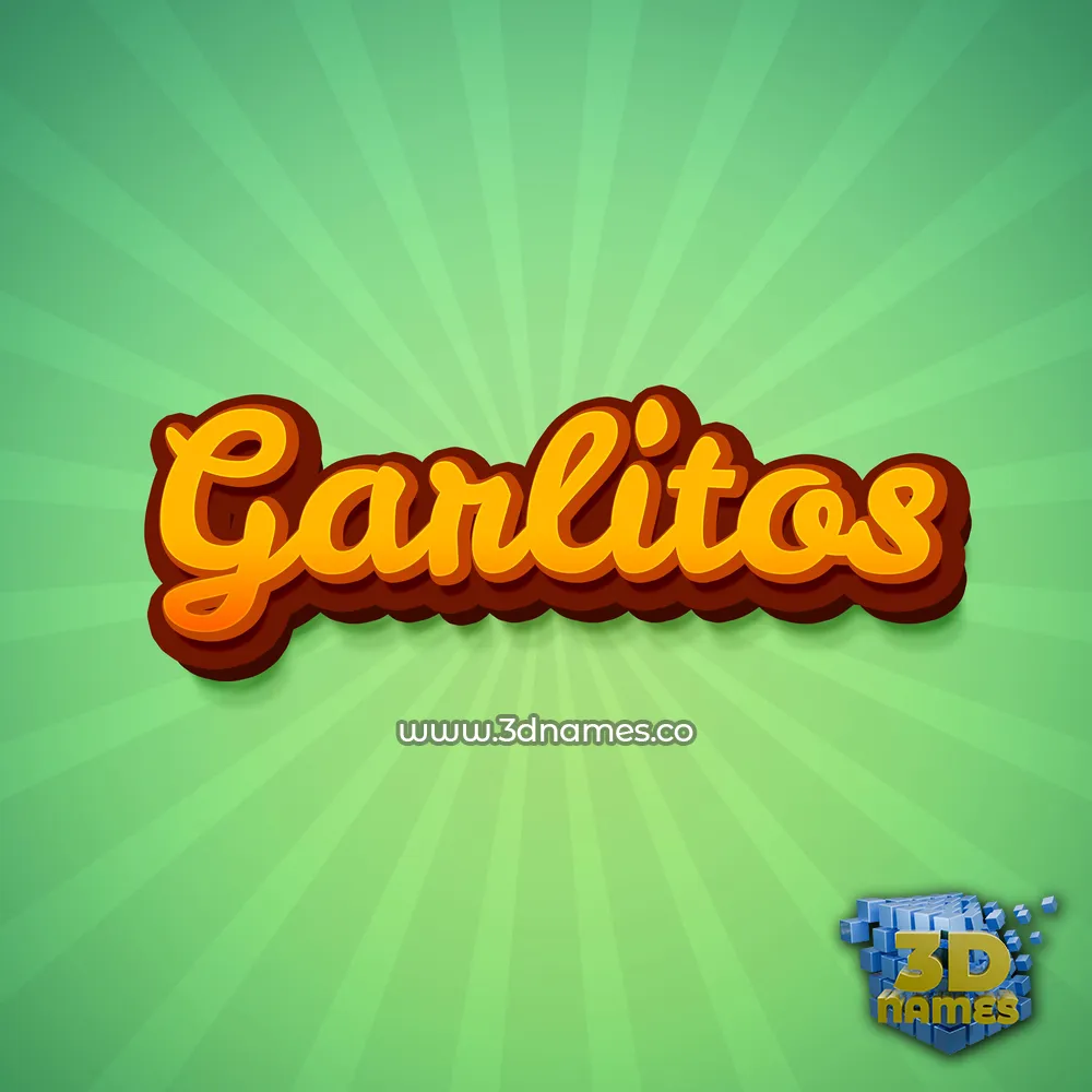 garlitos in Green Rays style - 3D name wallpaper