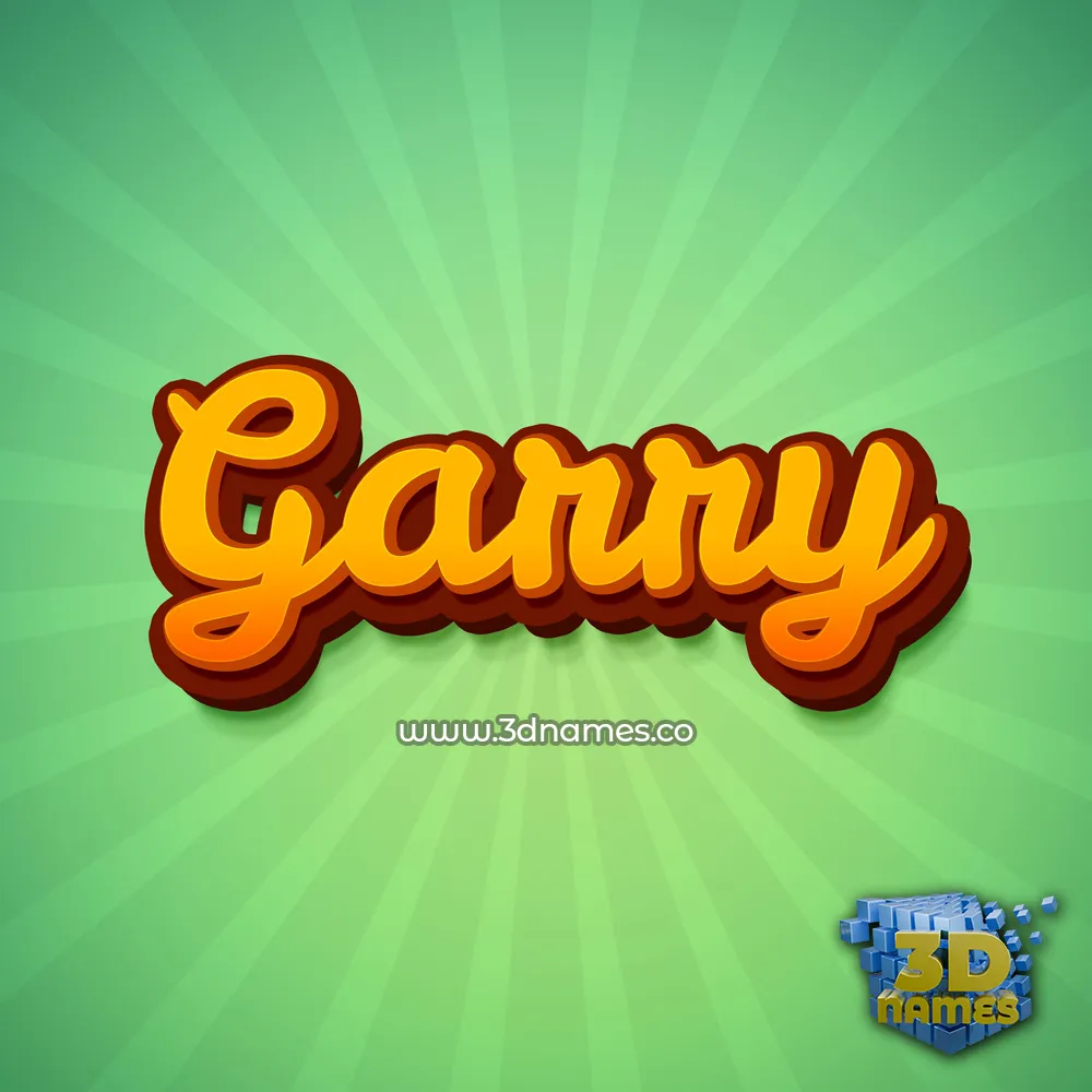 garry in Green Rays style - 3D name wallpaper