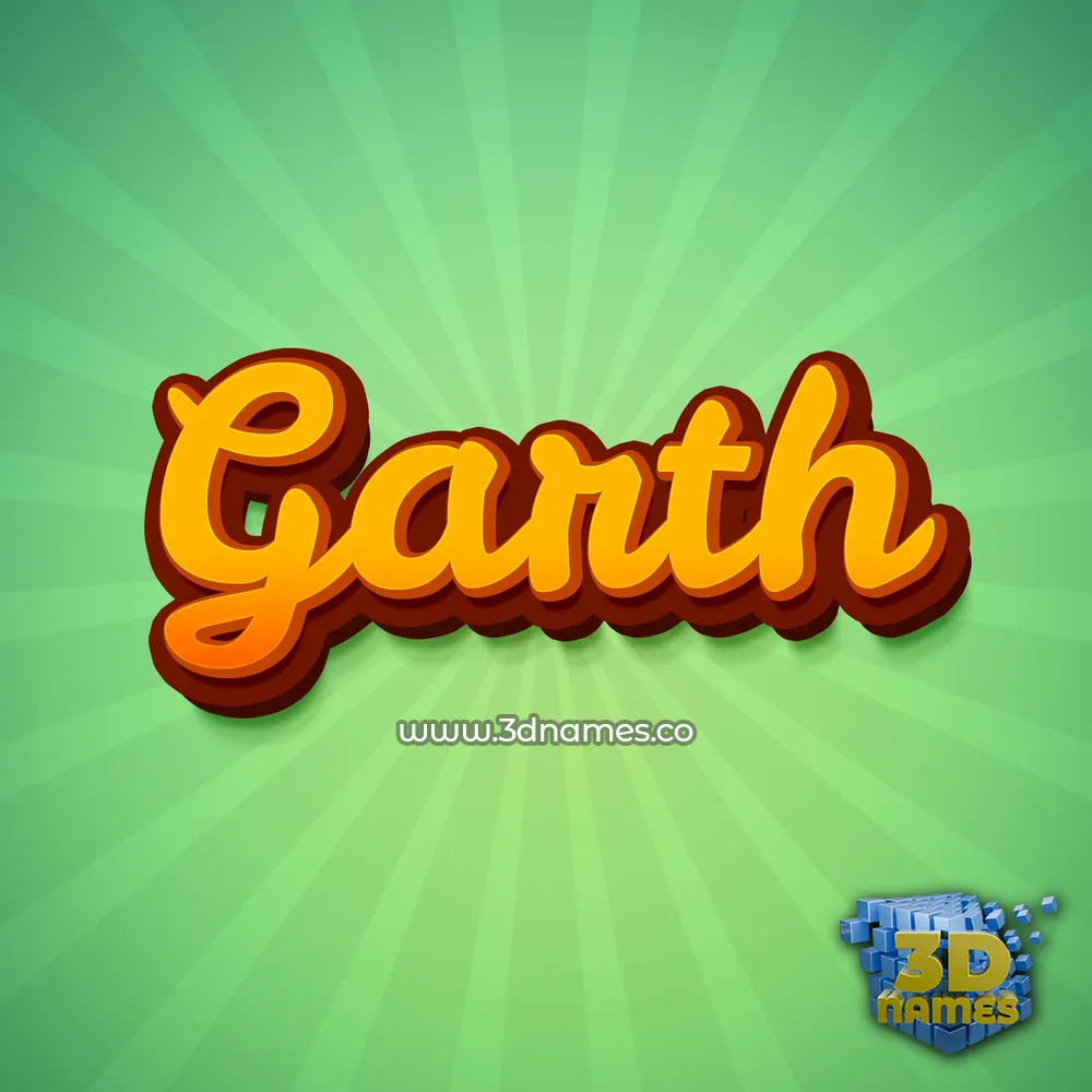 garth in Green Rays style - 3D name wallpaper