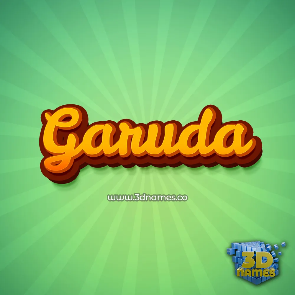 garuda in Green Rays style - 3D name wallpaper