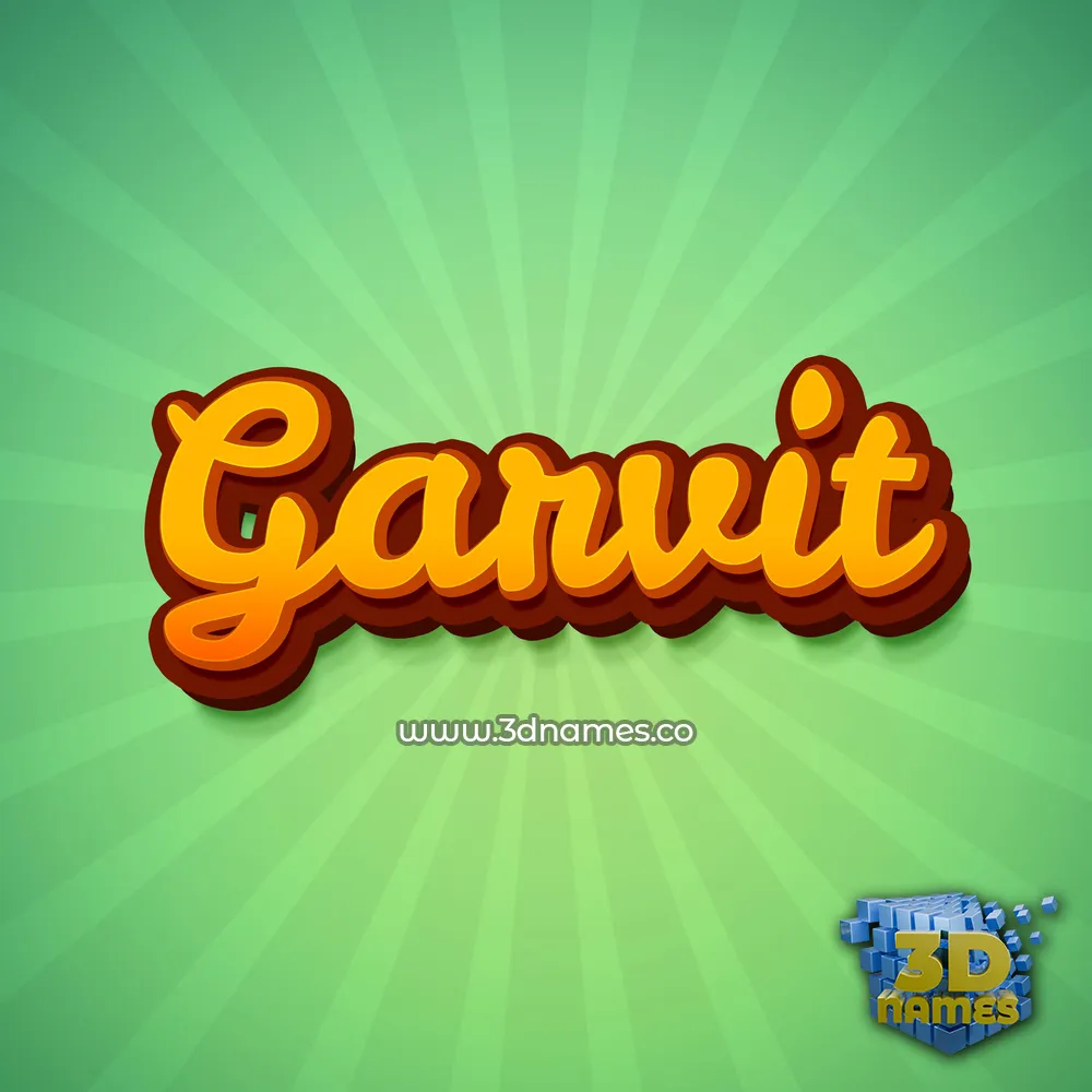 garvit in Green Rays style - 3D name wallpaper