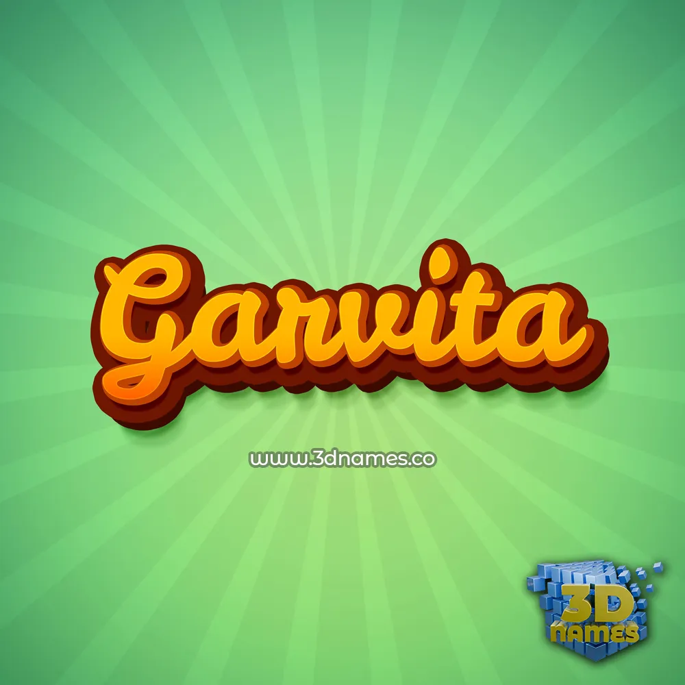 garvita in Green Rays style - 3D name wallpaper