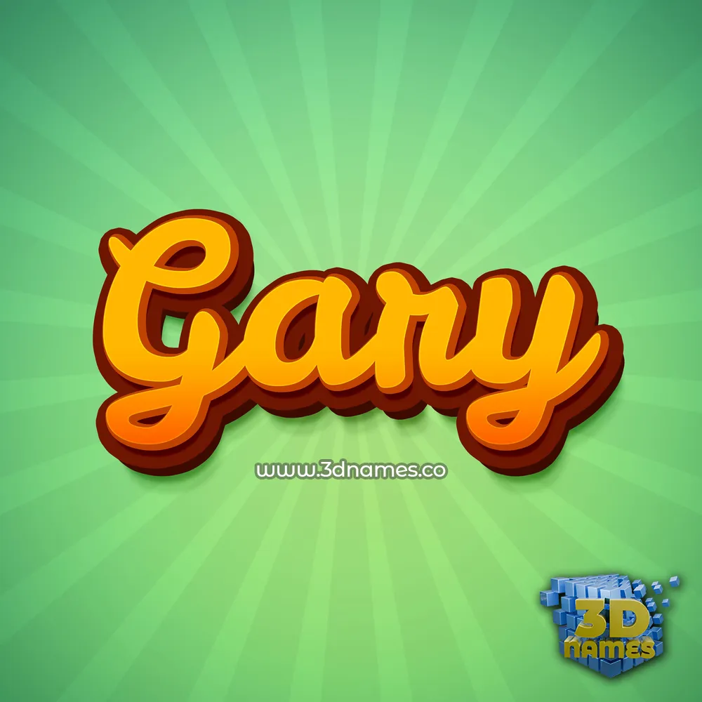 gary in Green Rays style - 3D name wallpaper