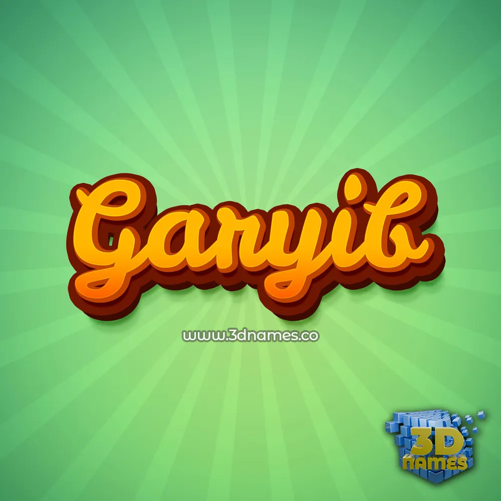 garyib in Green Rays style - 3D name wallpaper