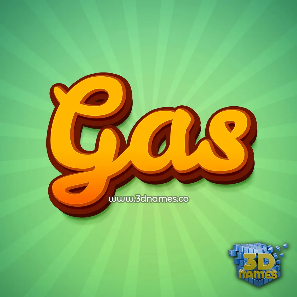 gas in Green Rays style - 3D name wallpaper