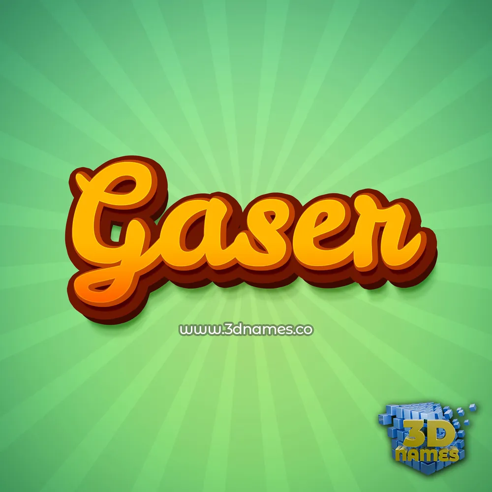 gaser in Green Rays style - 3D name wallpaper