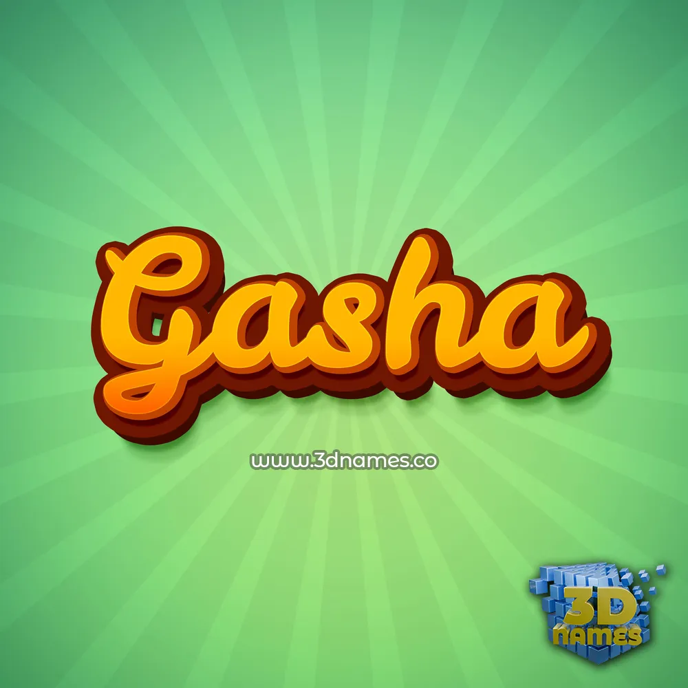 gasha in Green Rays style - 3D name wallpaper