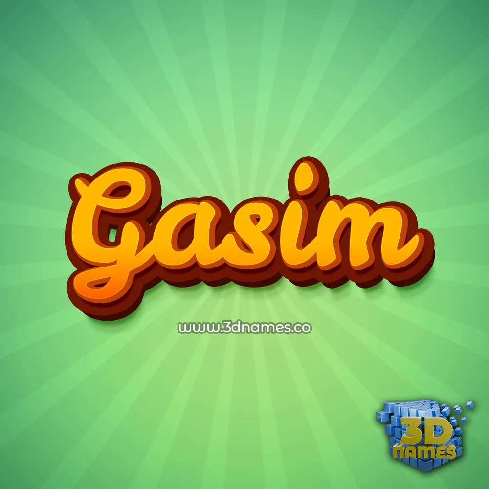 gasim in Green Rays style - 3D name wallpaper