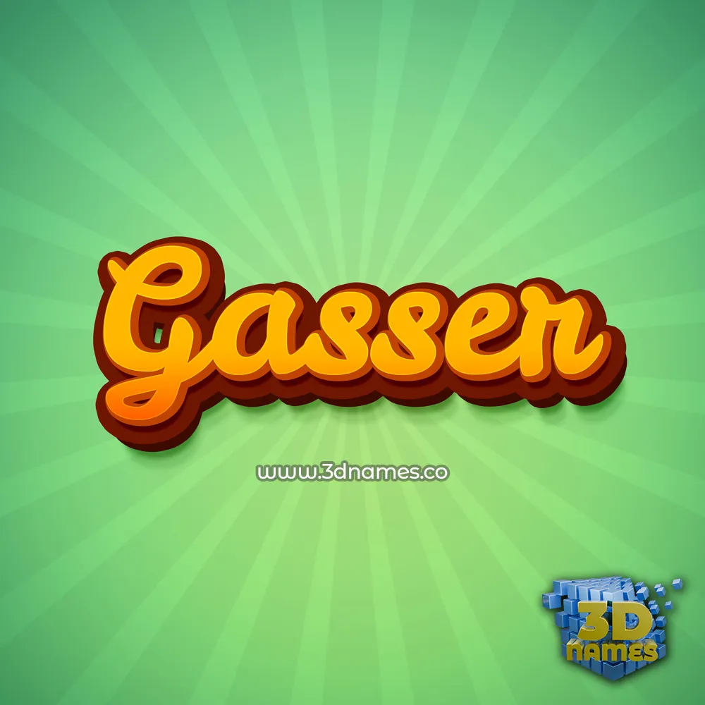 gasser in Green Rays style - 3D name wallpaper