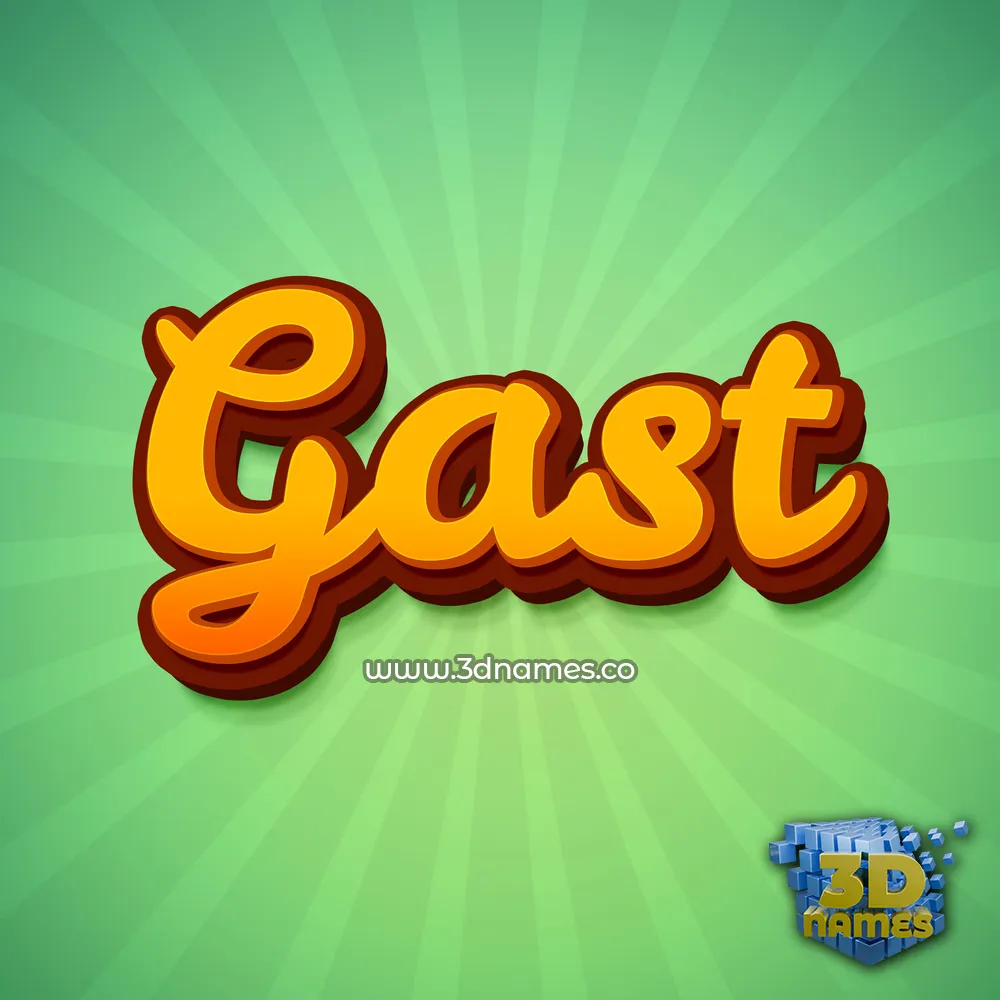 gast in Green Rays style - 3D name wallpaper