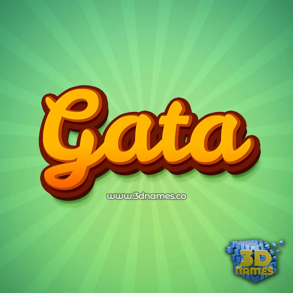 gata in Green Rays style - 3D name wallpaper