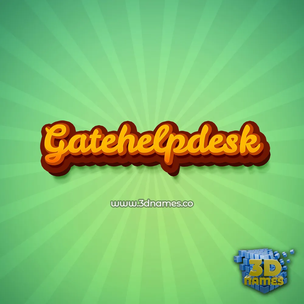 gatehelpdesk in Green Rays style - 3D name wallpaper