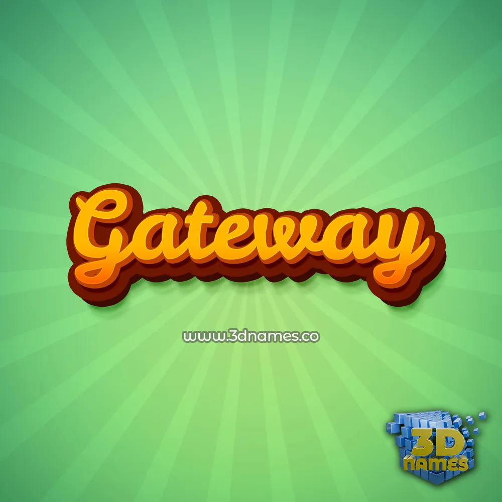 gateway in Green Rays style - 3D name wallpaper