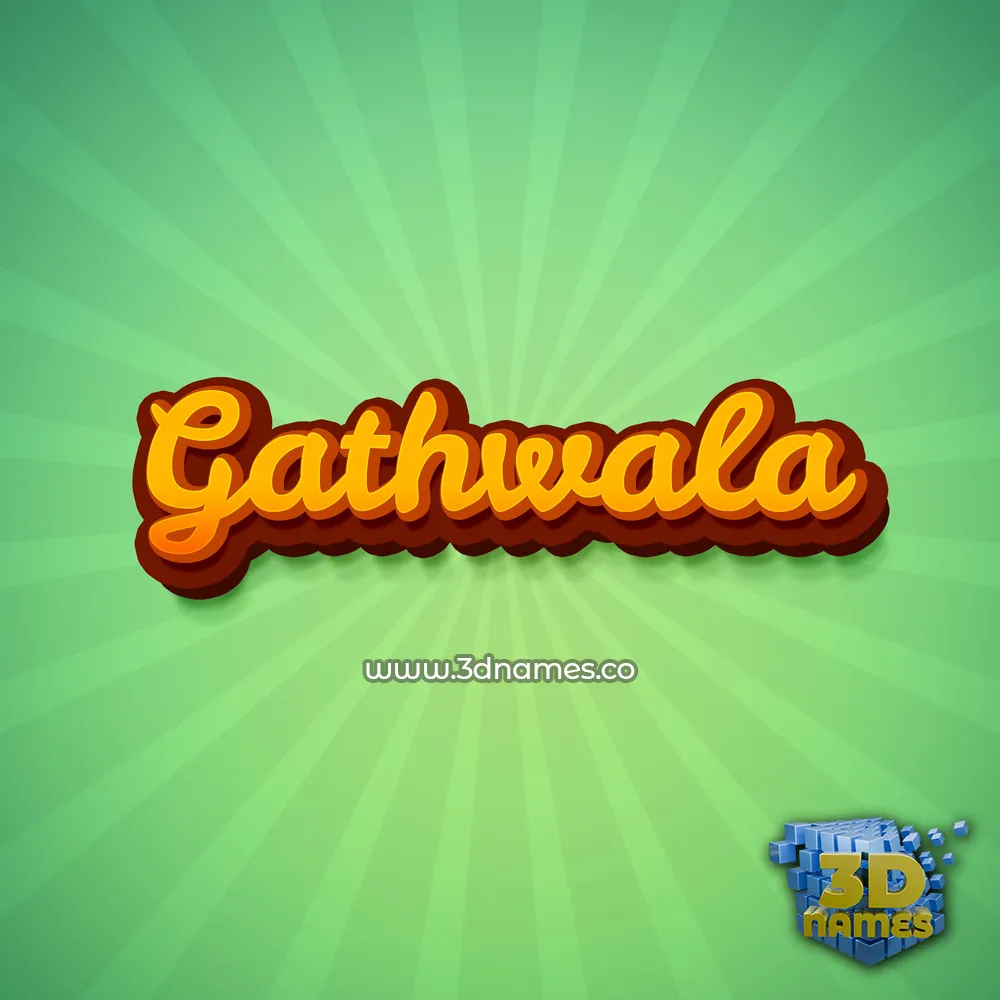 gathwala in Green Rays style - 3D name wallpaper