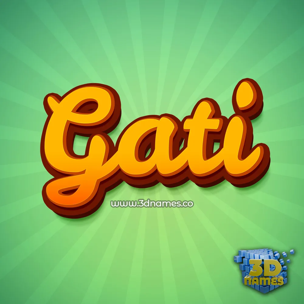 gati in Green Rays style - 3D name wallpaper
