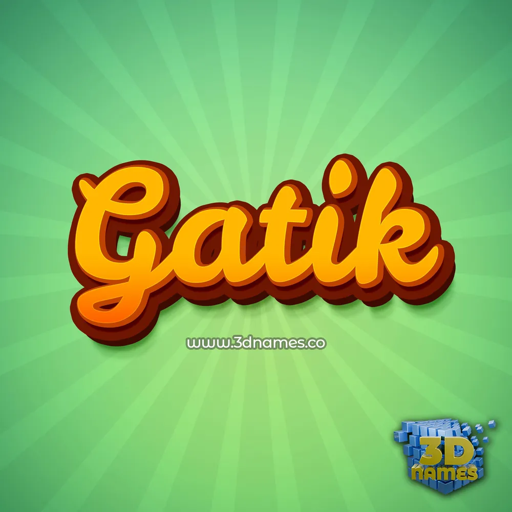 gatik in Green Rays style - 3D name wallpaper
