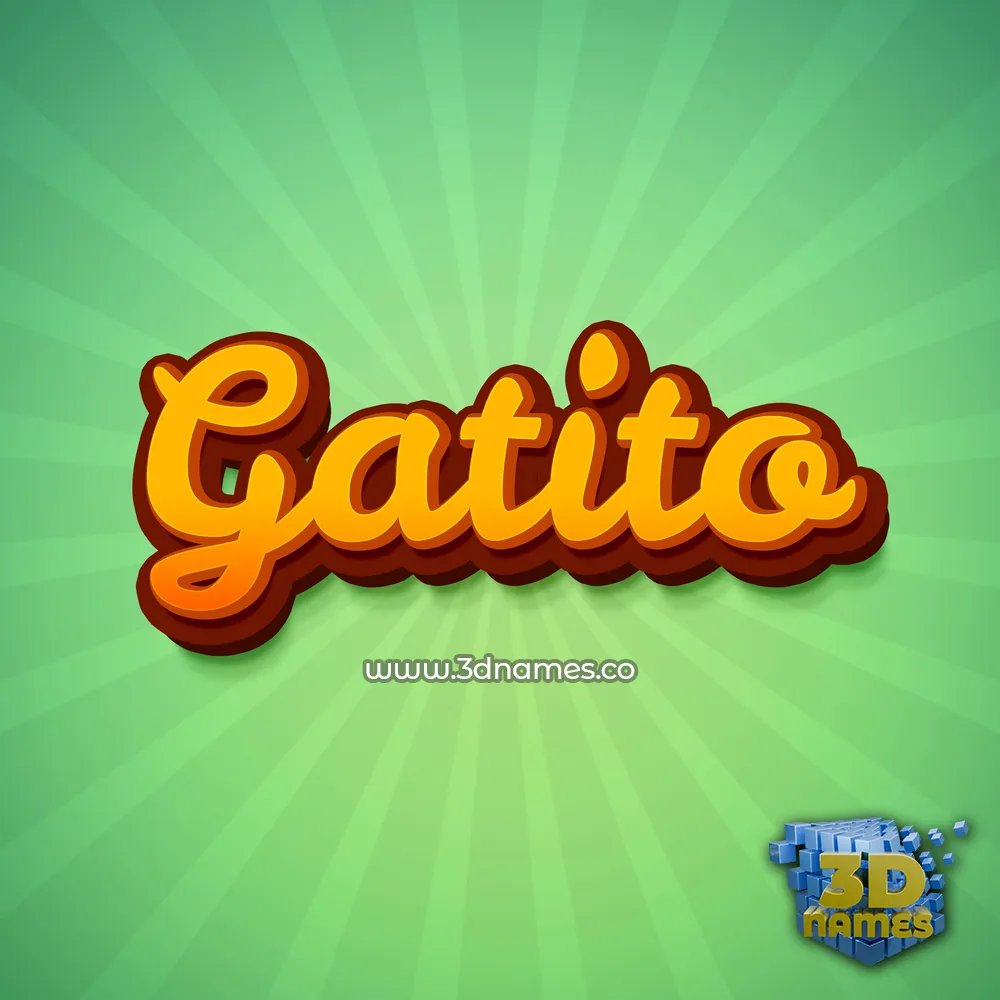 gatito in Green Rays style - 3D name wallpaper