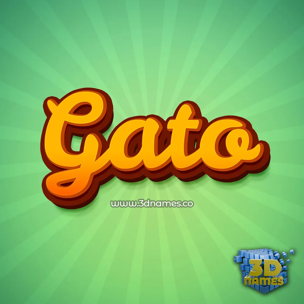 gato in Green Rays style - 3D name wallpaper