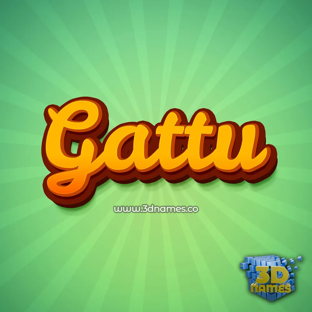 gattu in Green Rays style - 3D name wallpaper