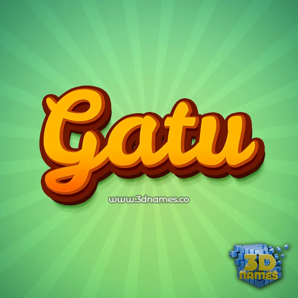 gatu in Green Rays style - 3D name wallpaper
