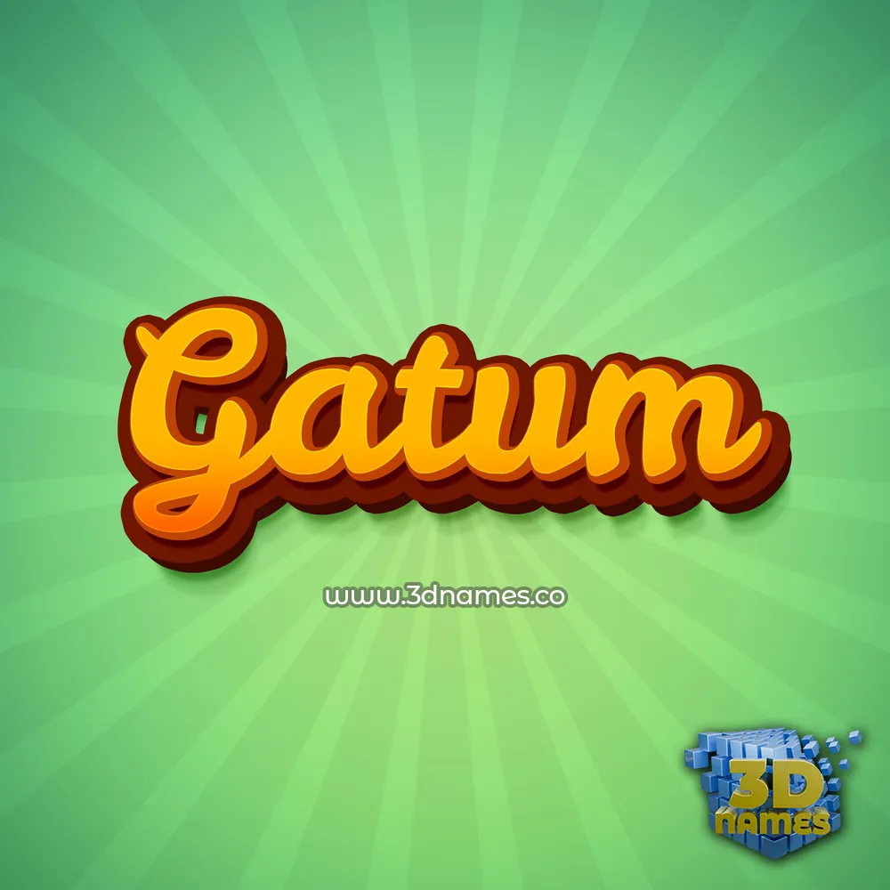 gatum in Green Rays style - 3D name wallpaper