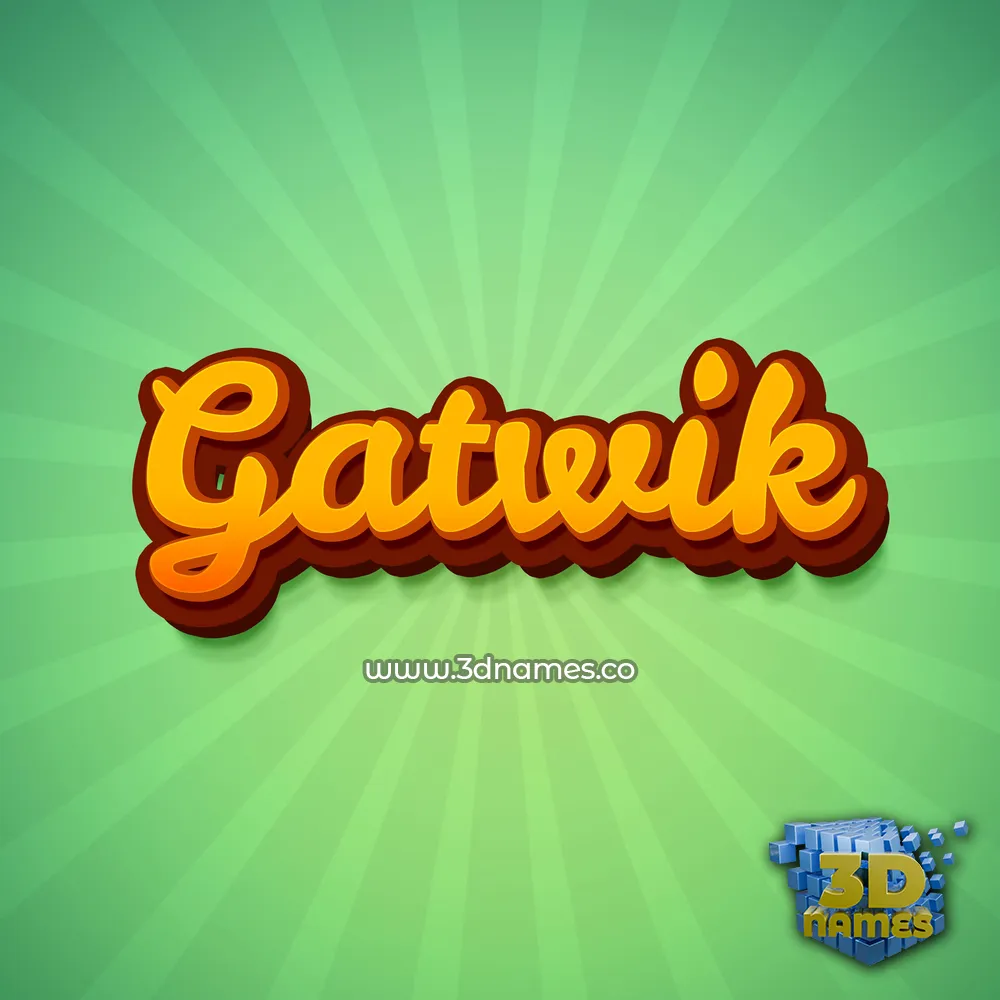 gatwik in Green Rays style - 3D name wallpaper