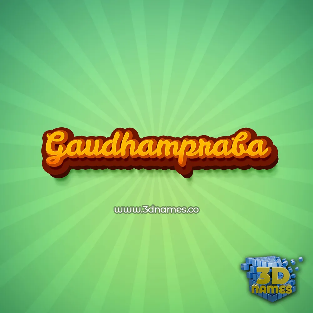gaudhampraba in Green Rays style - 3D name wallpaper