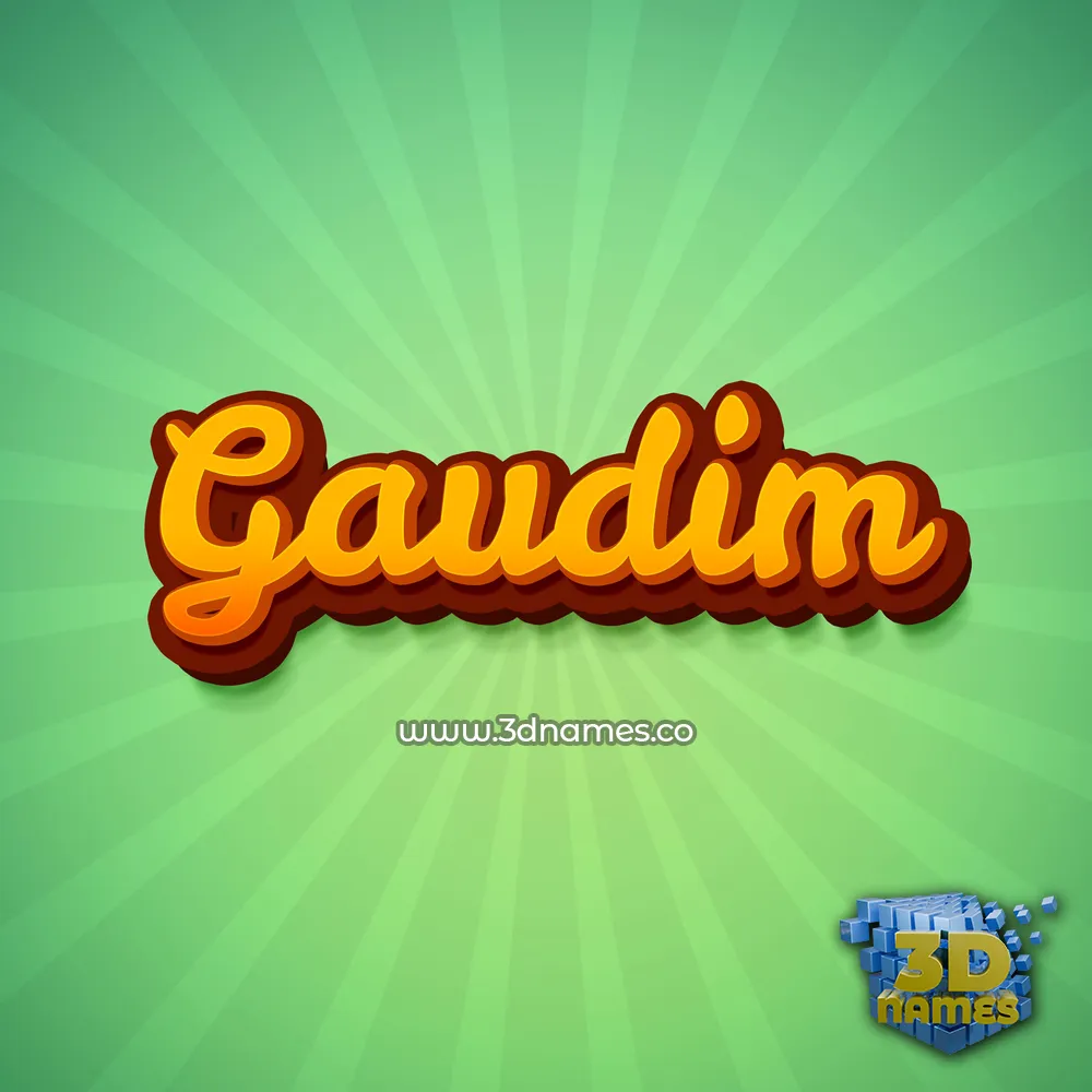 gaudim in Green Rays style - 3D name wallpaper