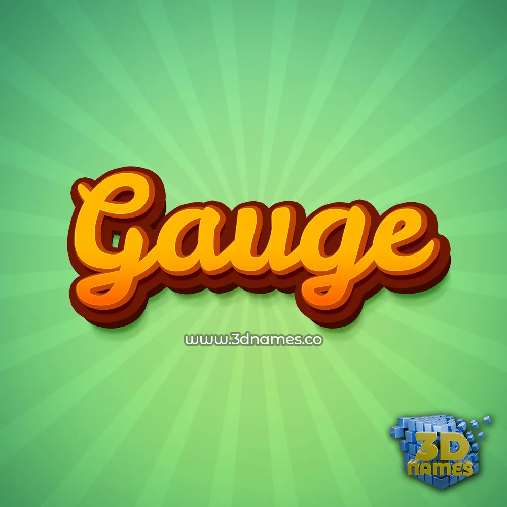 gauge in Green Rays style - 3D name wallpaper