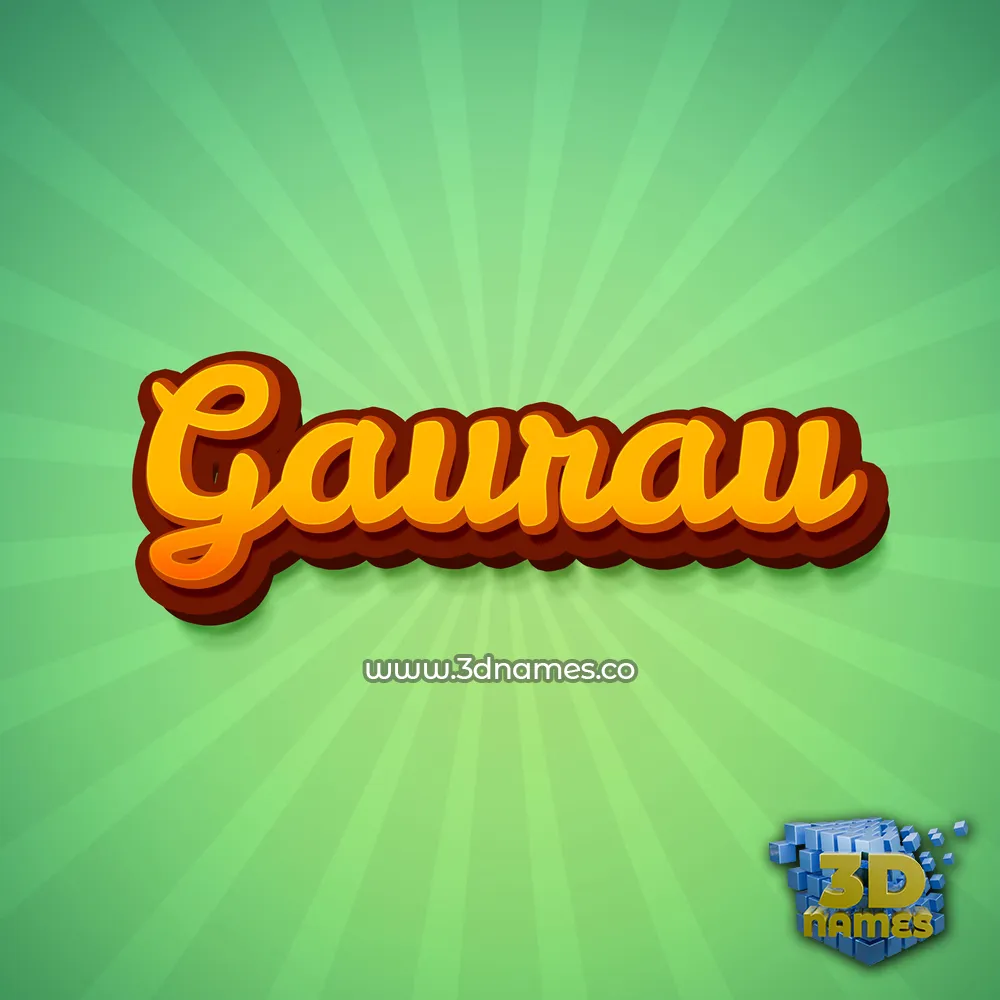 gaurau in Green Rays style - 3D name wallpaper