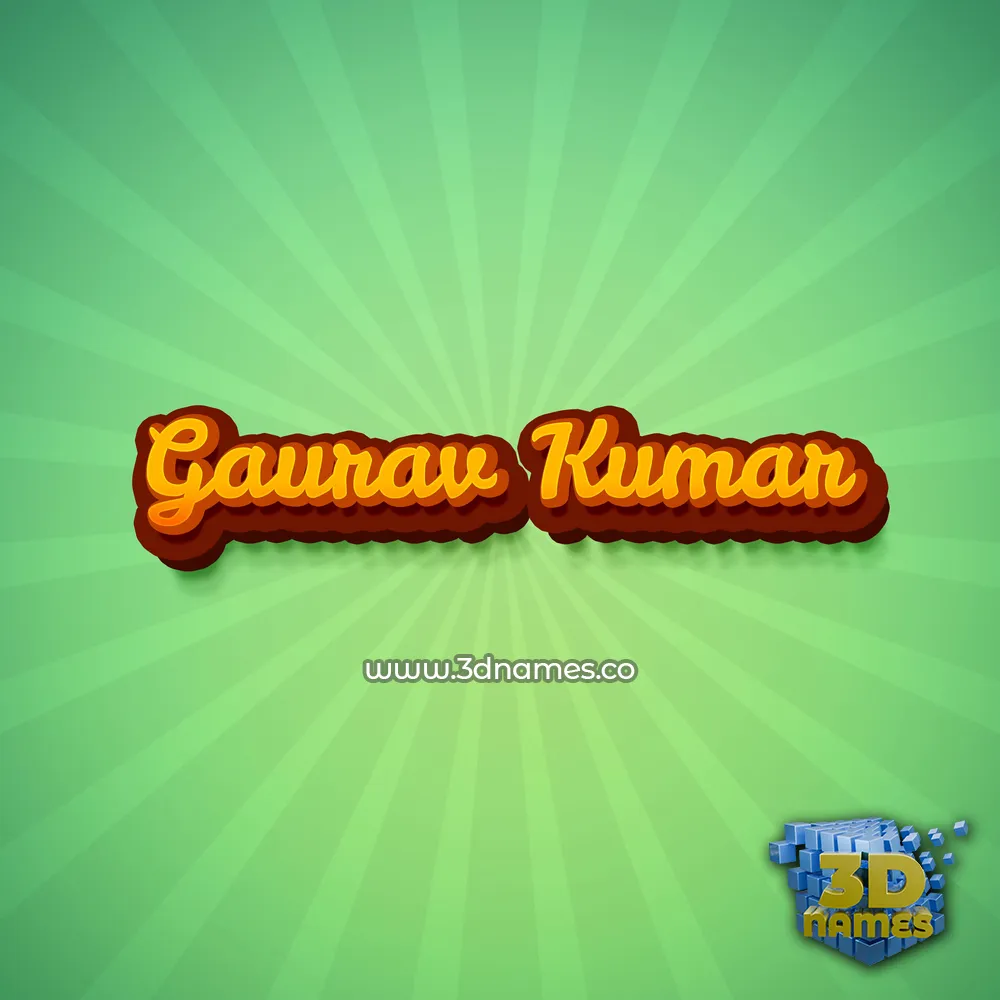 gaurav kumar in Green Rays style - 3D name wallpaper