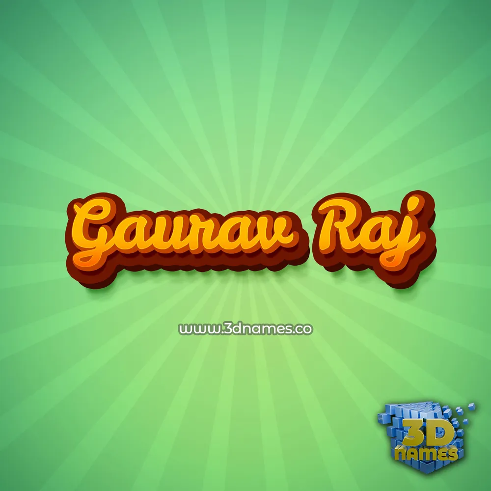 gaurav raj in Green Rays style - 3D name wallpaper