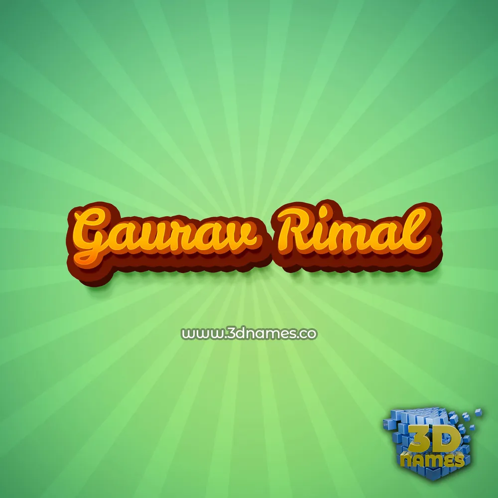 gaurav rimal in Green Rays style - 3D name wallpaper