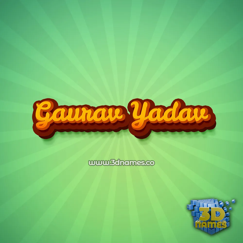 gaurav yadav in Green Rays style - 3D name wallpaper
