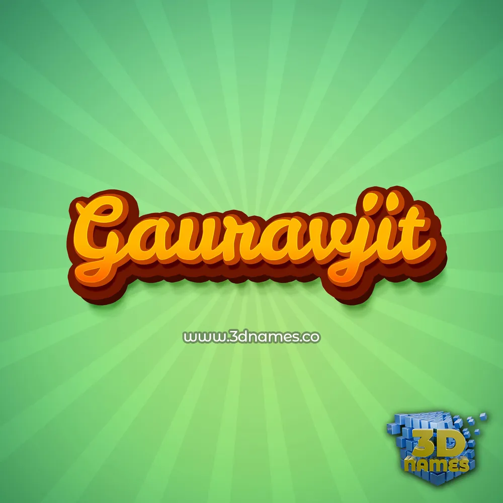 gauravjit in Green Rays style - 3D name wallpaper