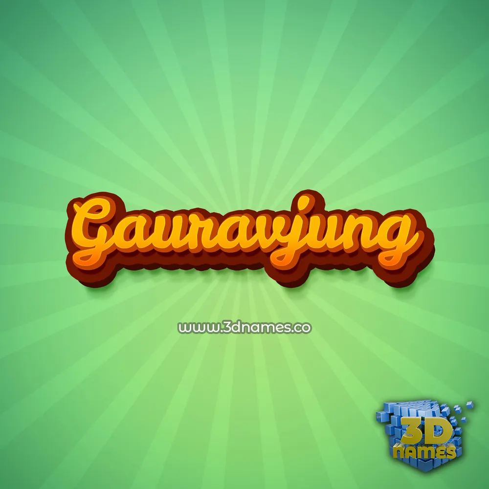 gauravjung in Green Rays style - 3D name wallpaper