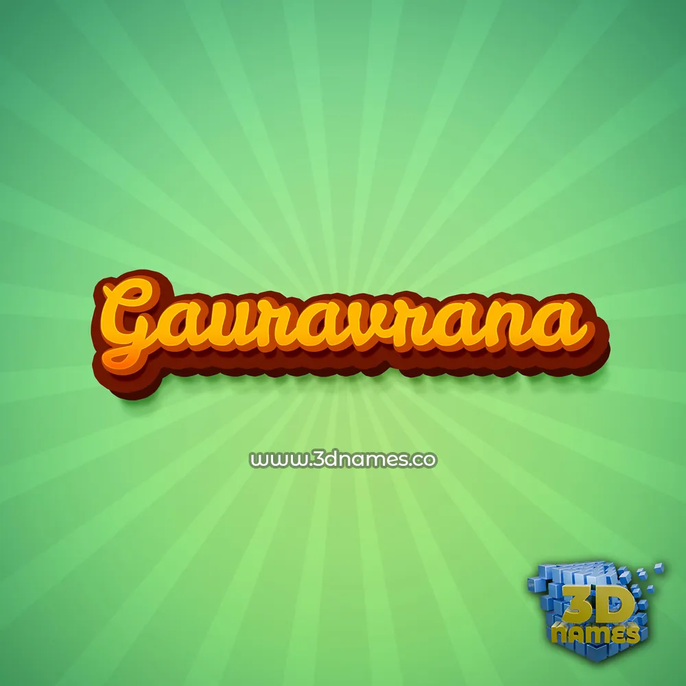 gauravrana in Green Rays style - 3D name wallpaper