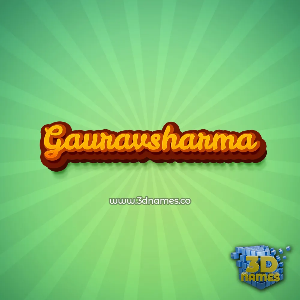 gauravsharma in Green Rays style - 3D name wallpaper