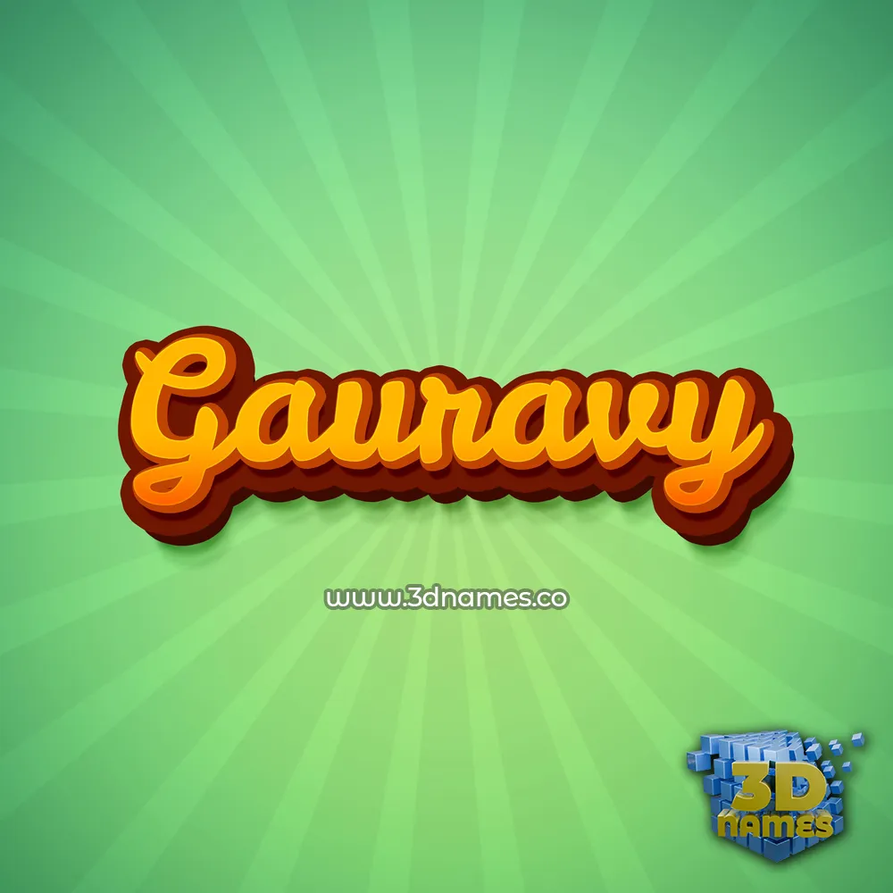 gauravy in Green Rays style - 3D name wallpaper