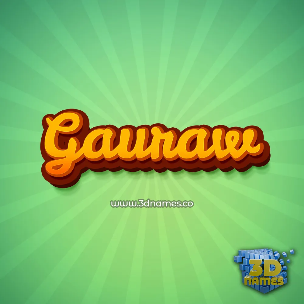 gauraw in Green Rays style - 3D name wallpaper