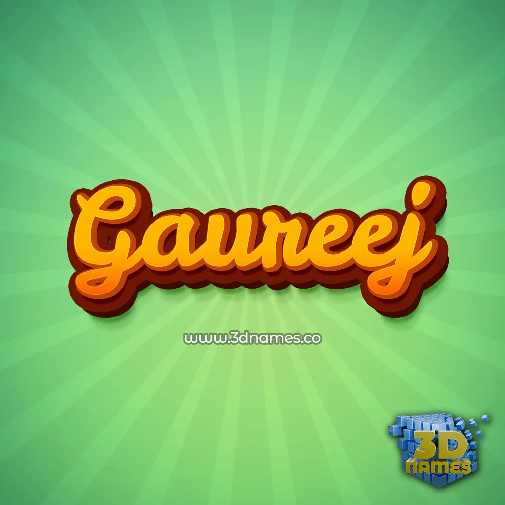 gaureej in Green Rays style - 3D name wallpaper