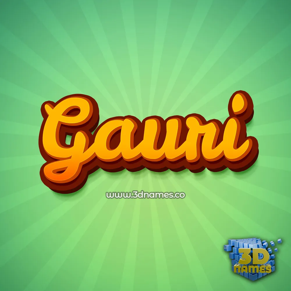 gauri in Green Rays style - 3D name wallpaper