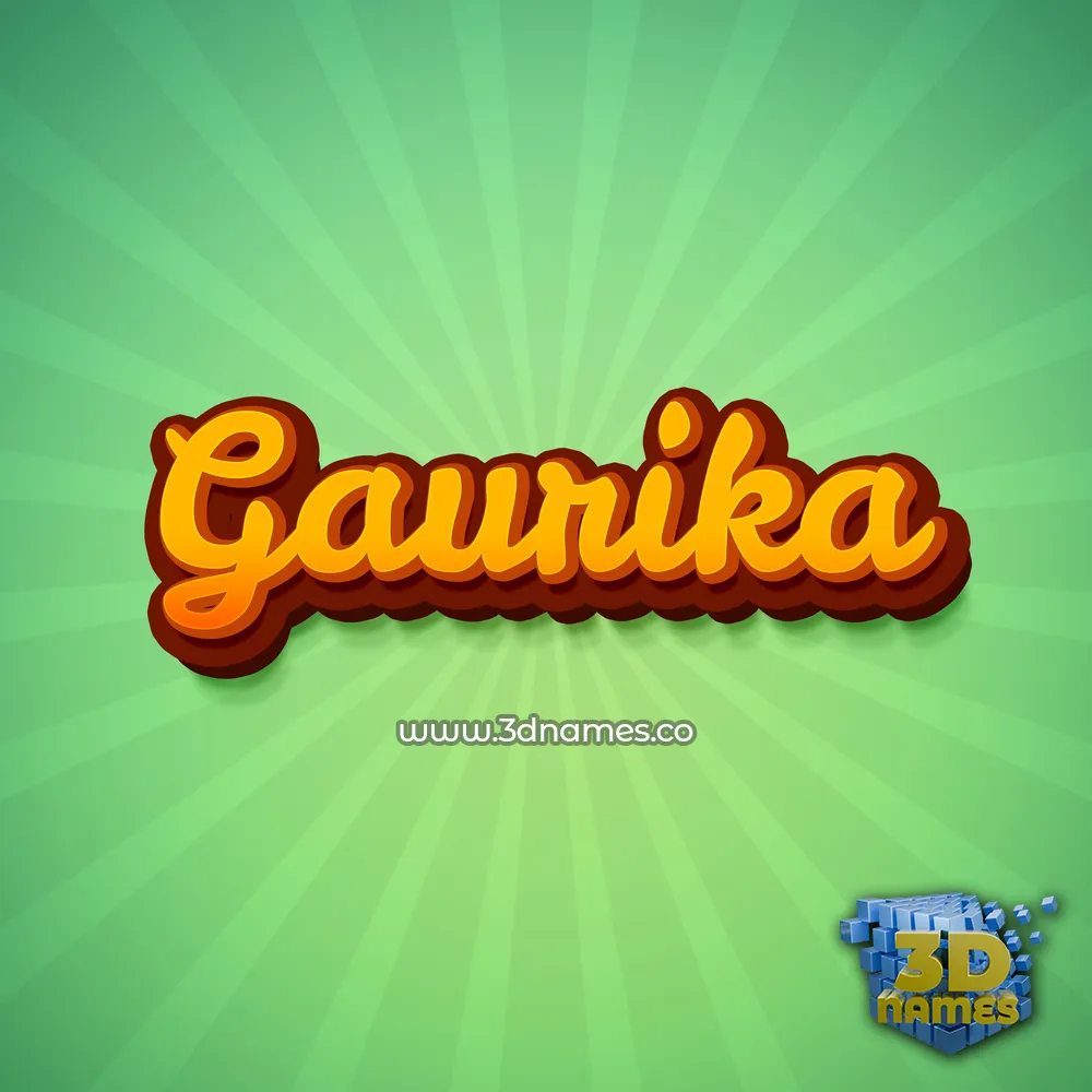 gaurika in Green Rays style - 3D name wallpaper