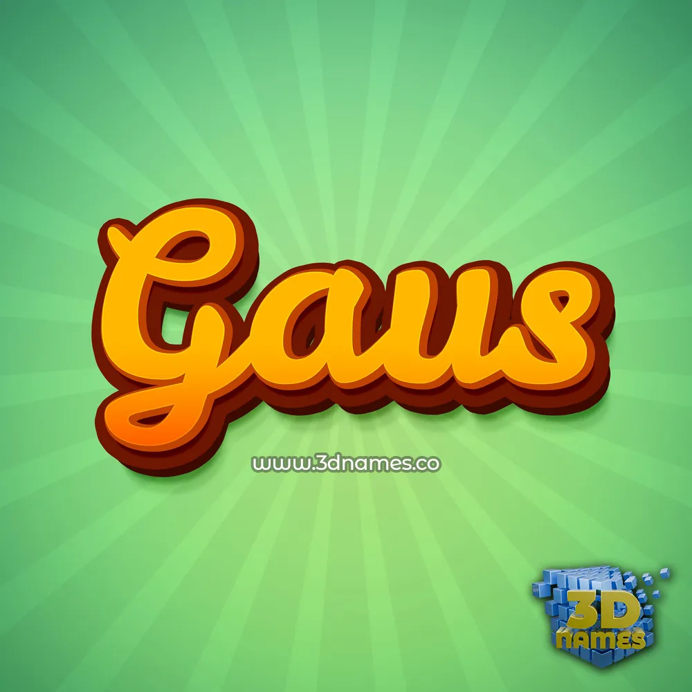 gaus in Green Rays style - 3D name wallpaper