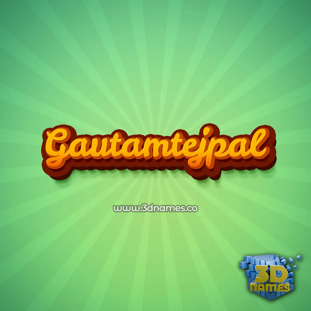gautamtejpal in Green Rays style - 3D name wallpaper