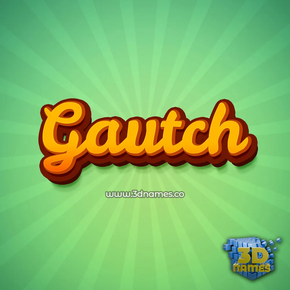 gautch in Green Rays style - 3D name wallpaper
