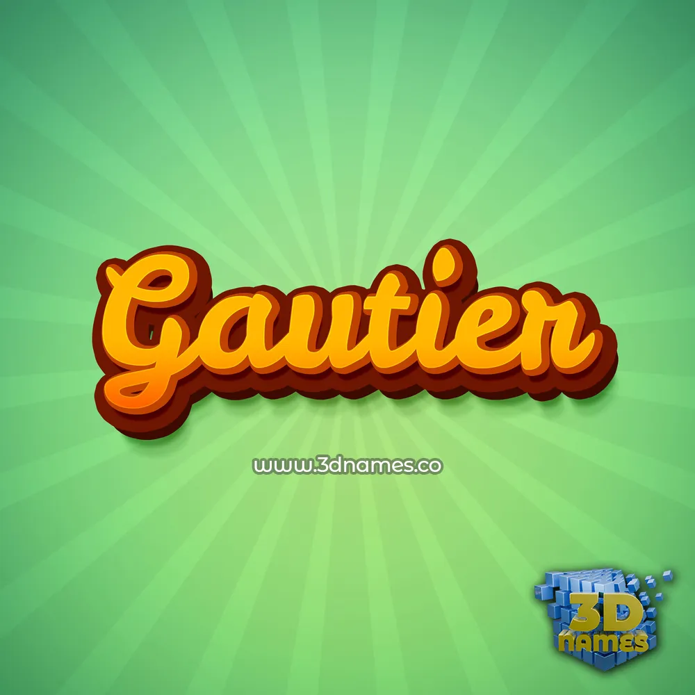 gautier in Green Rays style - 3D name wallpaper