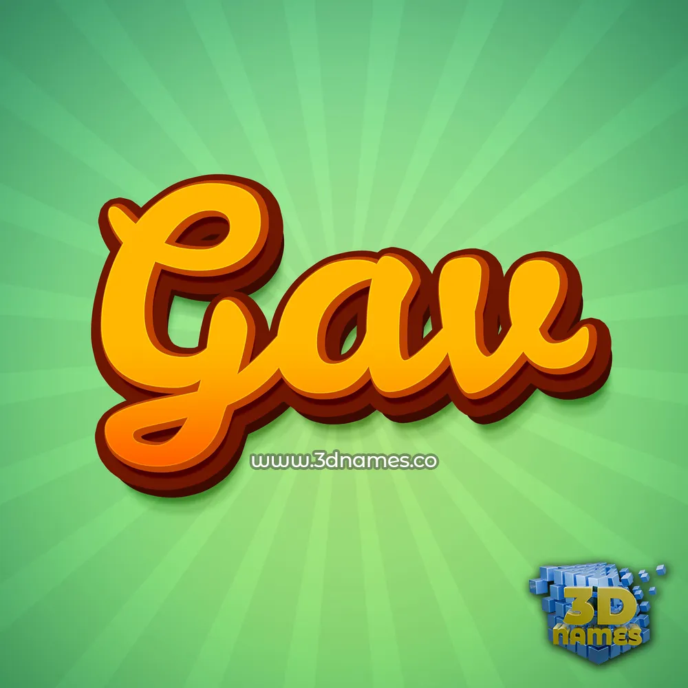 gav in Green Rays style - 3D name wallpaper