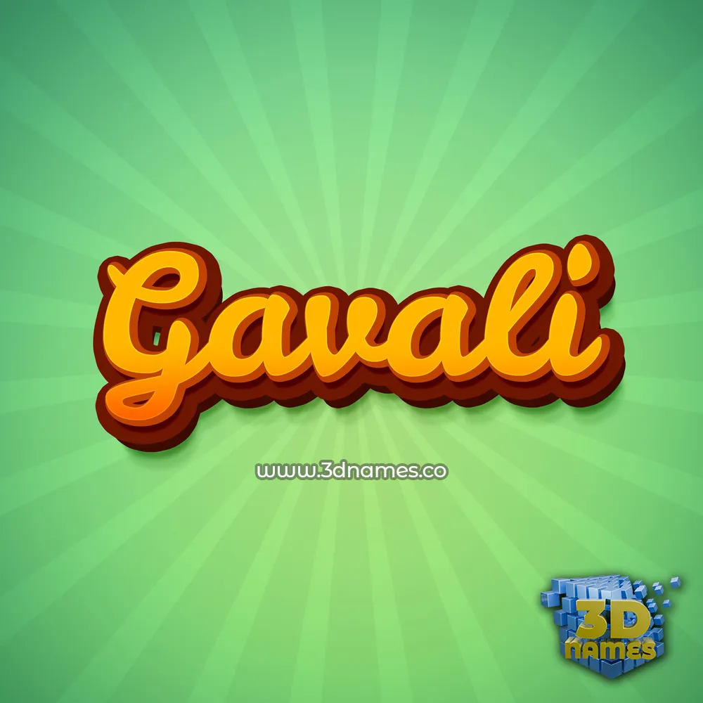 gavali in Green Rays style - 3D name wallpaper