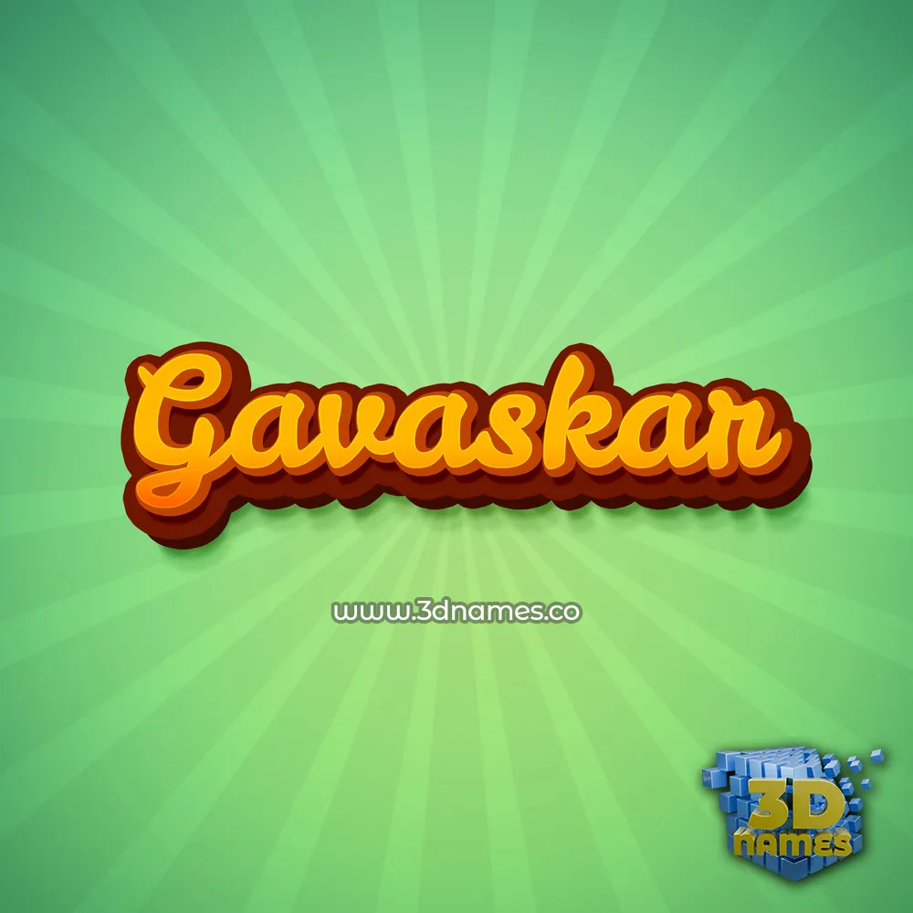 gavaskar in Green Rays style - 3D name wallpaper